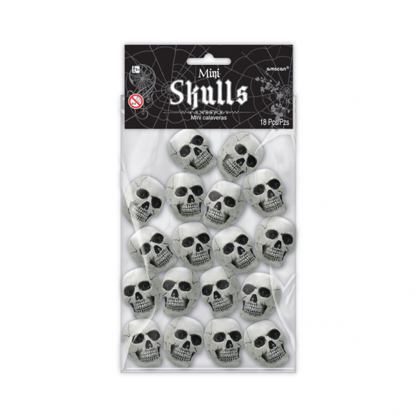 18 Mini Skulls Trick Or Treat Plastic 5 x 2.54 cm : Amscan Europe