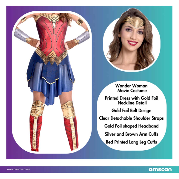 Adult Costume Wonder Woman Movie M : Amscan Europe