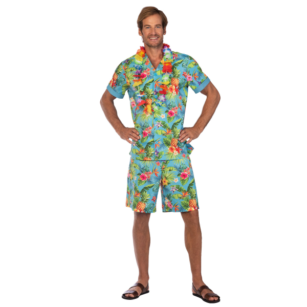 Adult Costume Hawaiian Set Blue Size Plus : Amscan Europe