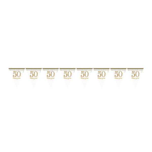 Pennant Banner Golden Anniversaries Foil 396 X 20 1 Cm Amscan Europe