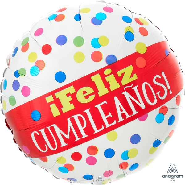 Globo foil redondo feliz cumpleaños